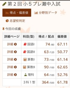 ２０１８年１０月小５プレ灘入試の結果